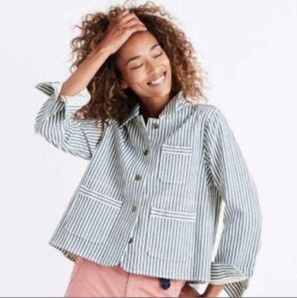 Madewell Jackets & Blazers - Madewell Shrunken (style name) Workwear Jacket in Poppy Stripe Denim - Size S